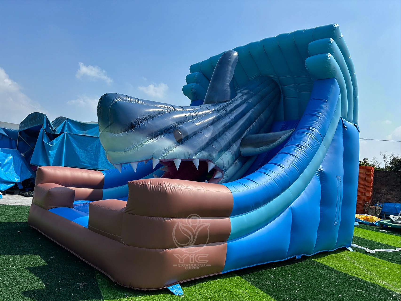 Inflatable shark slide product photo 3