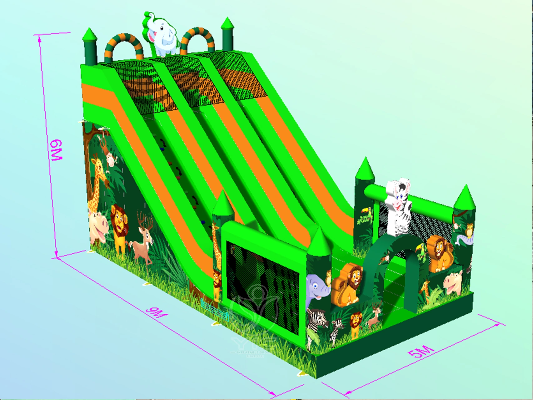 Inflatable jungle slide product photo 5