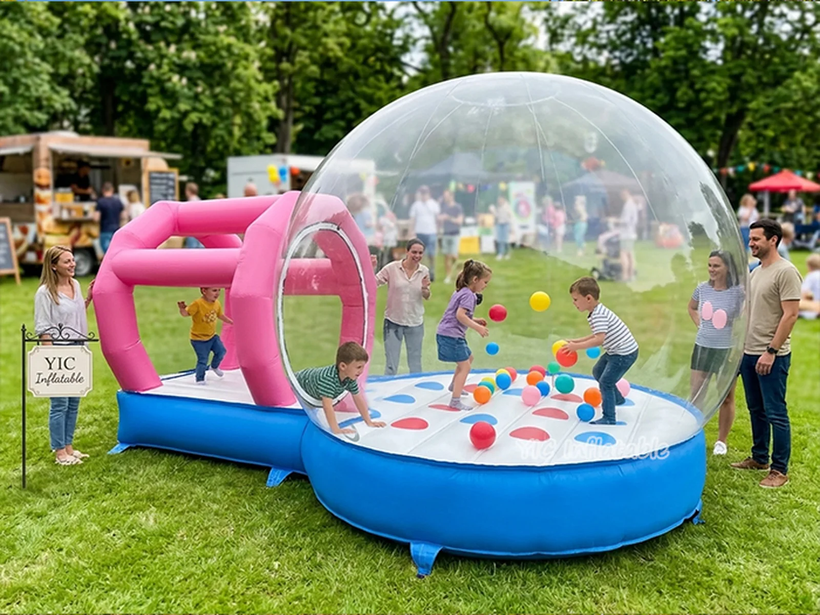 Bubble house inflatable, a commercial commercial pink inflatable bubble house by YIC Inflatable Sports