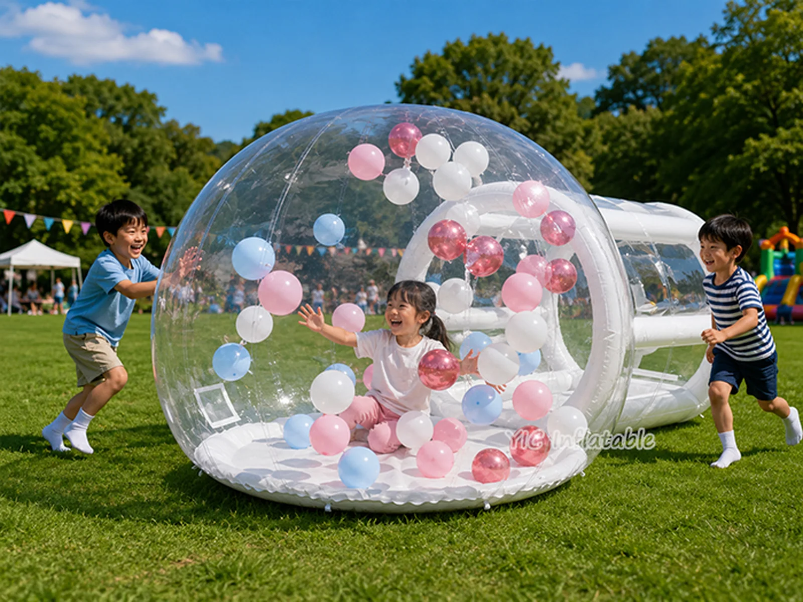 Blow up bubble tent, a commercial clear outdoor blow-up bubble tent by YIC Inflatable Sports