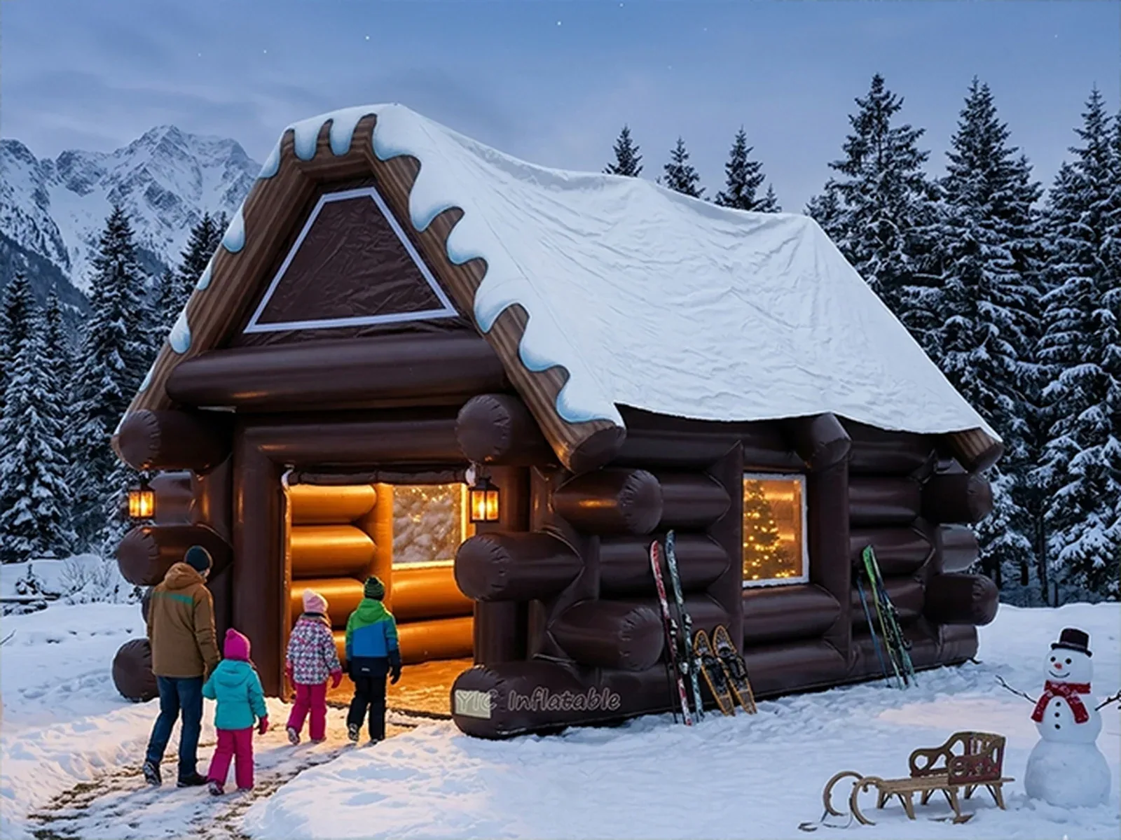 Winter inflatable gingerbread house, a commercial winter inflatable gingerbread house by YIC Inflatable Sports