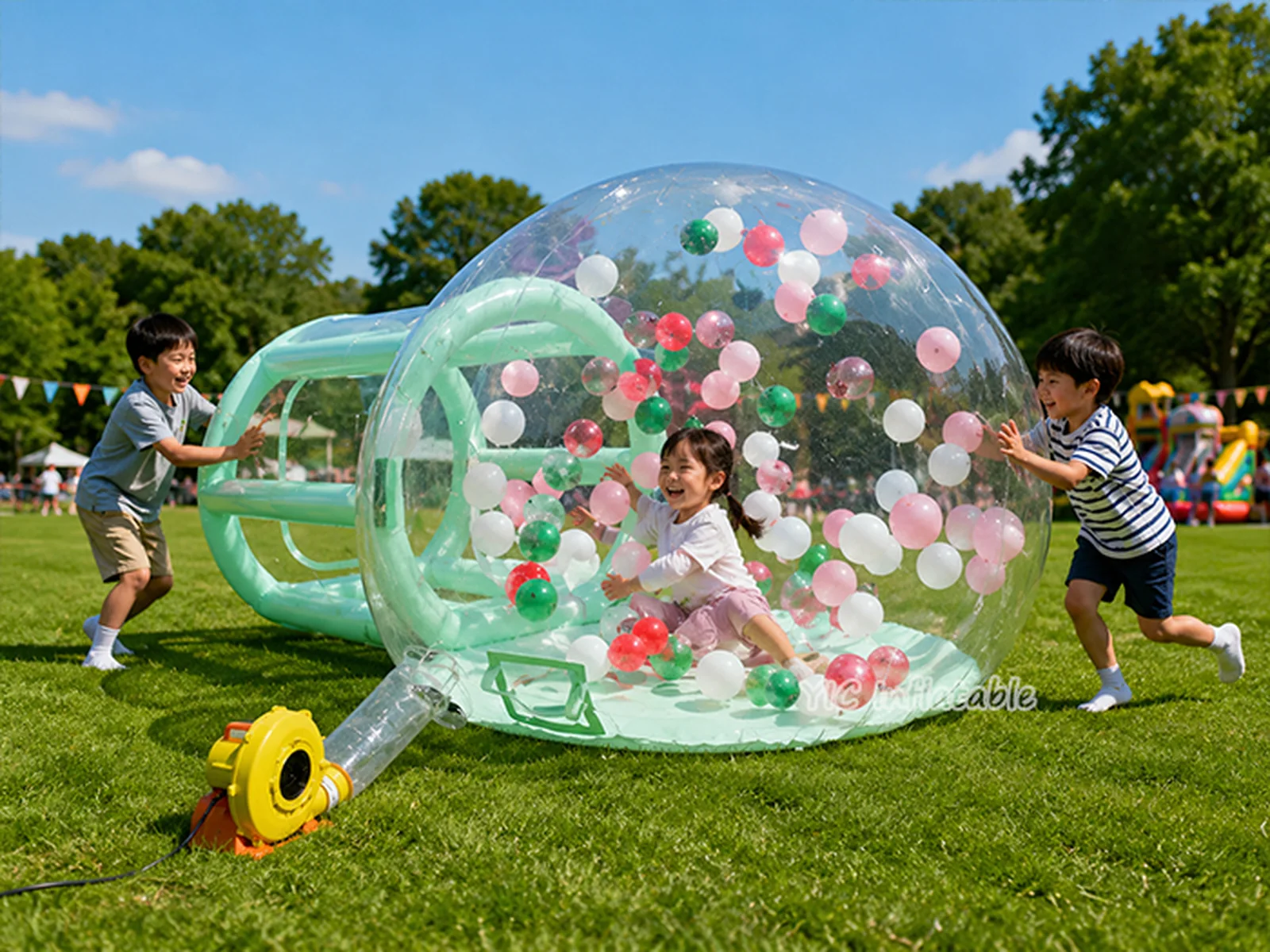 Blow up bubble house, a commercial commercial blow-up clear bubble house by YIC Inflatable Sports