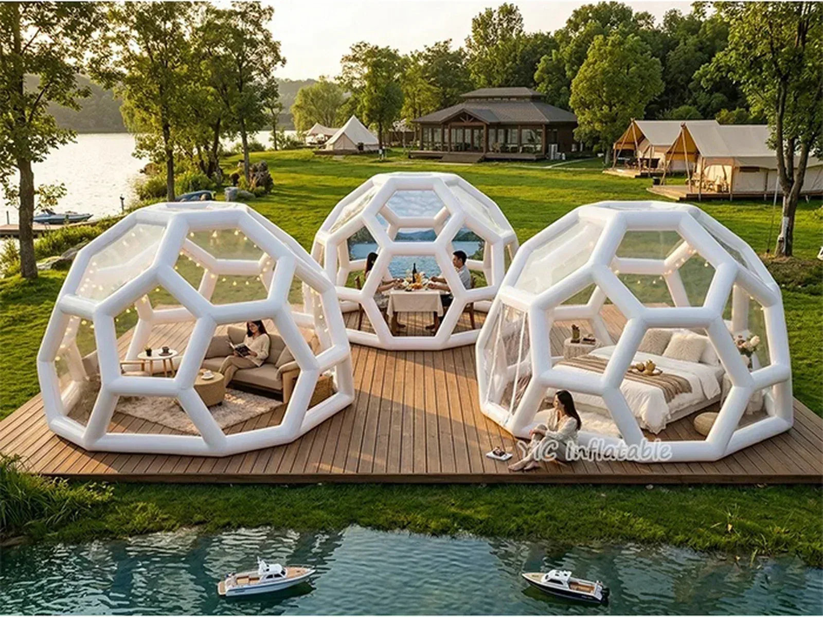 Inflatable geodesic dome, a commercial inflatable geodesic dome by YIC Inflatable Sports