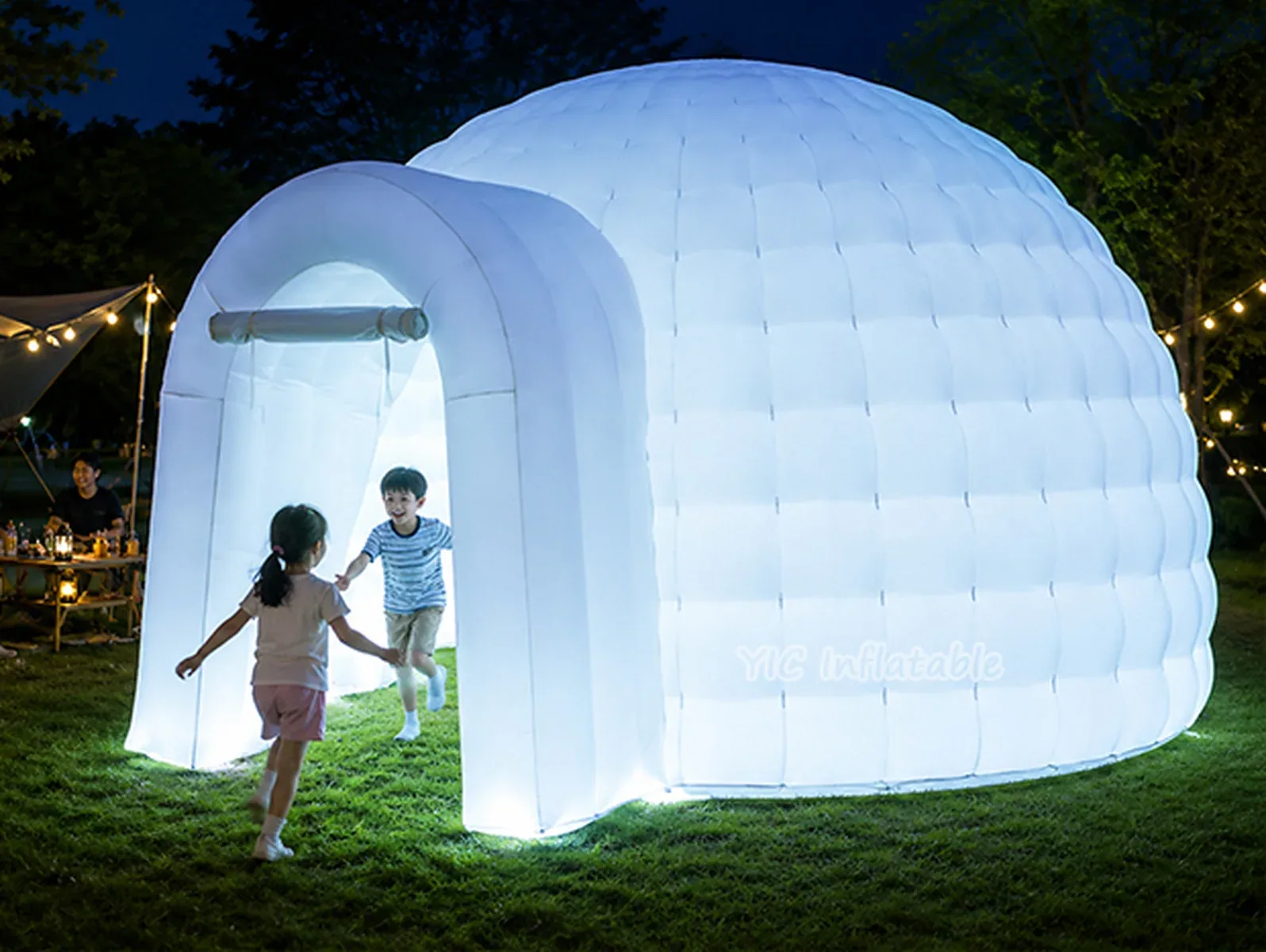 White inflatable dome tent, a commercial white inflatable dome tent by YIC Inflatable Sports