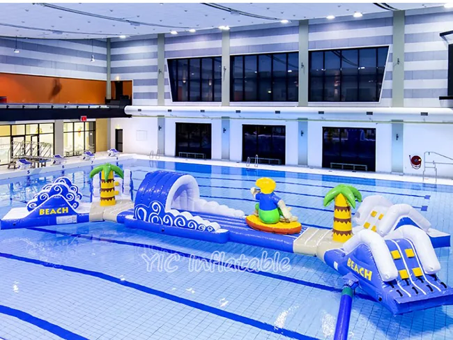 Pool inflatable obstacle course, a commercial pool inflatable obstacle course by YIC Inflatable Sports