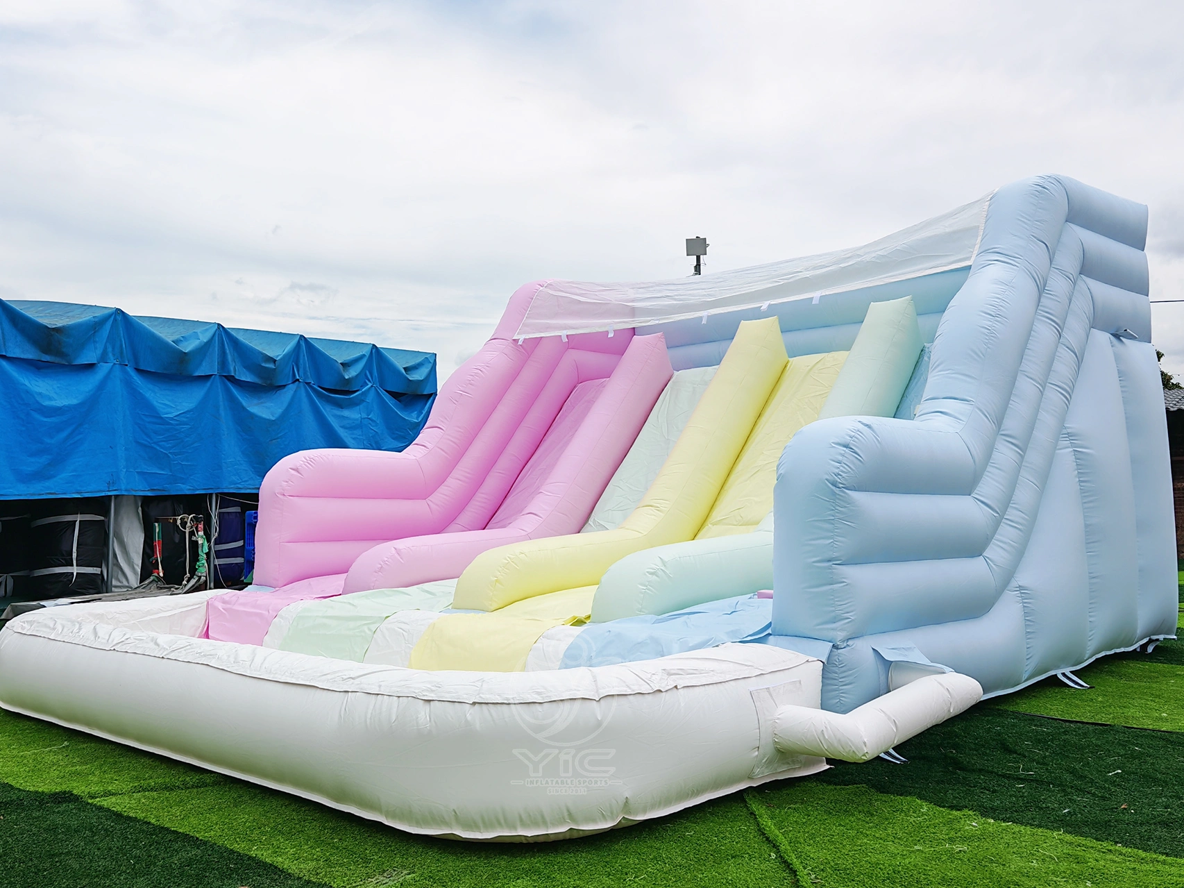 Pastel triple lane water slide product photo 2