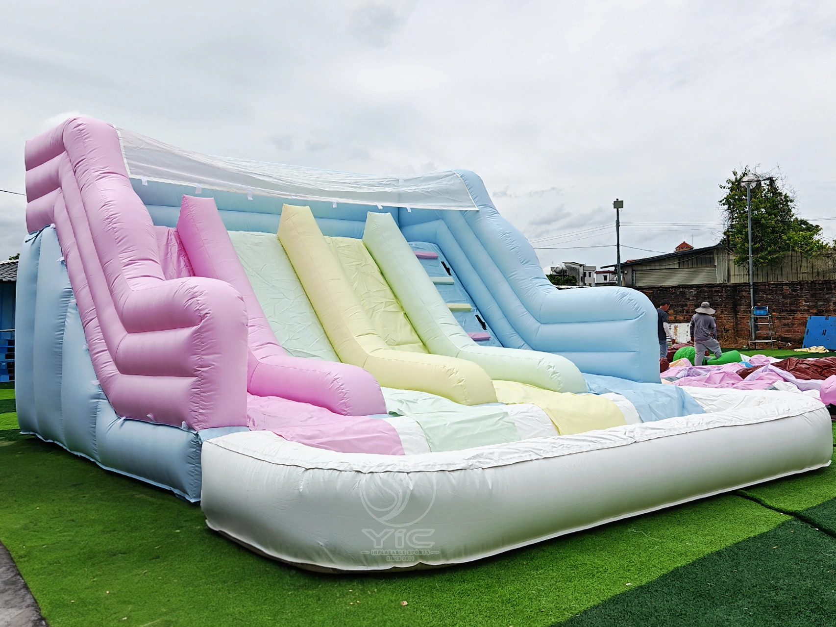 Pastel triple lane water slide product photo 3