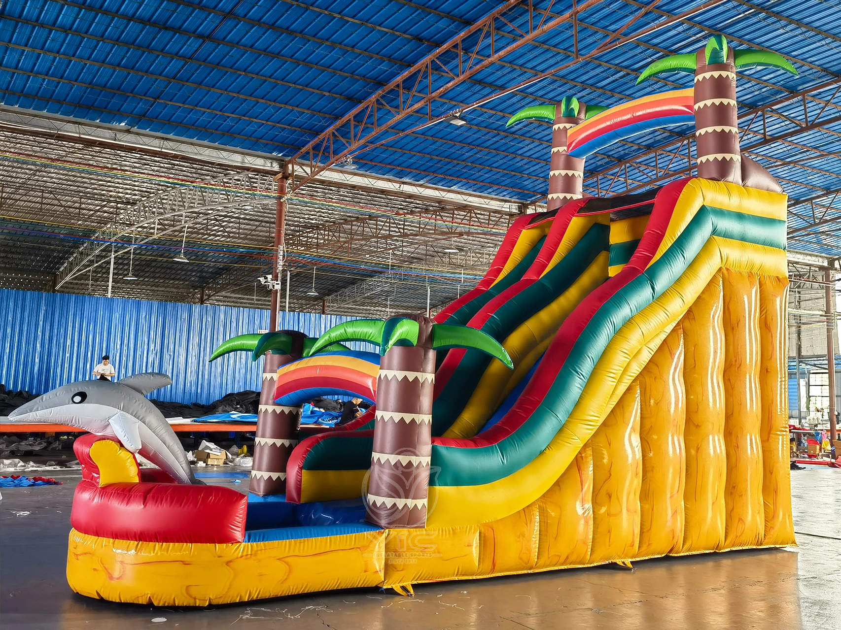 Dolphin water slide, a commercial dolphin water slide by YIC Inflatable Sports