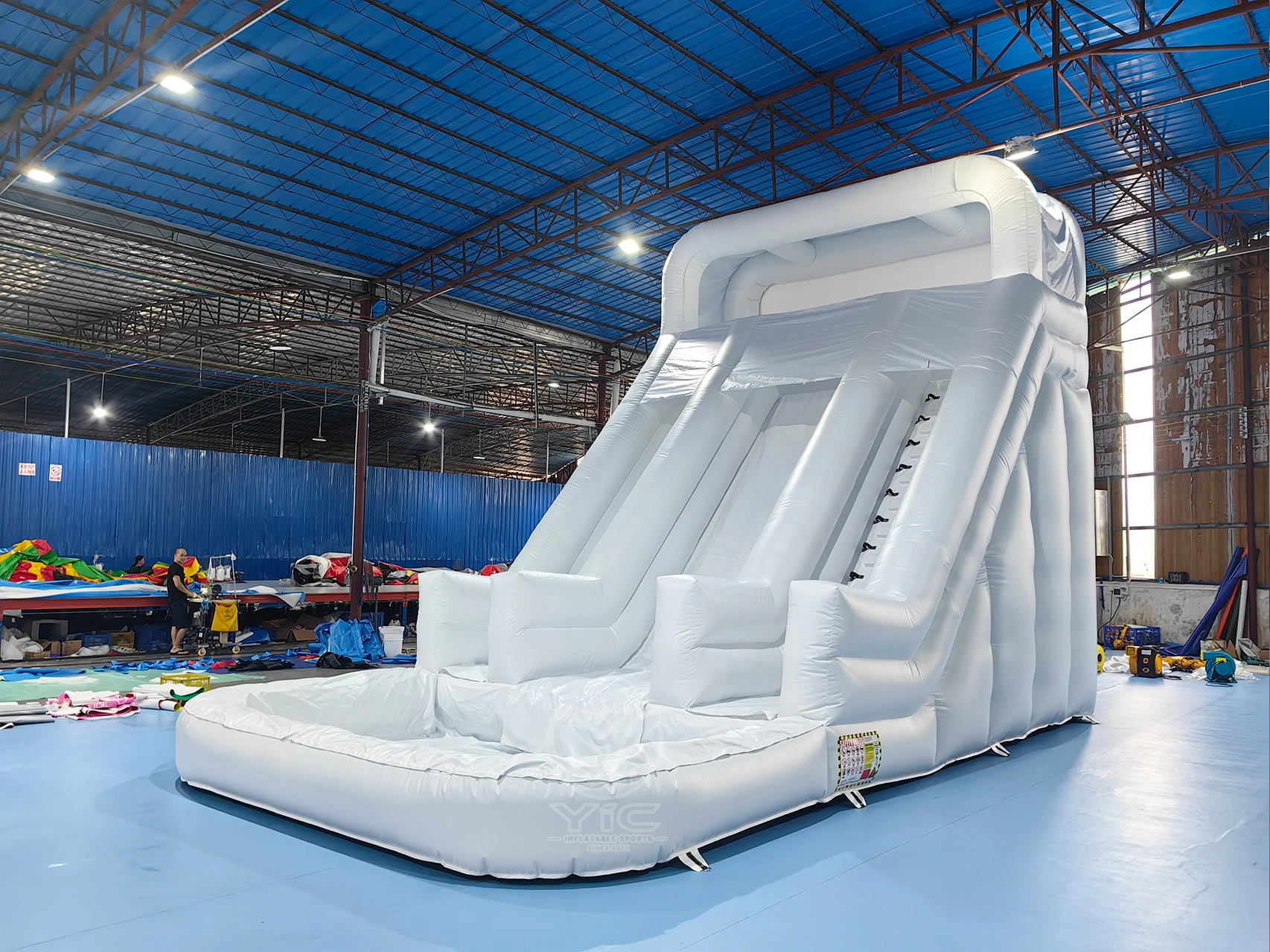 White inflatable water slide product photo 3
