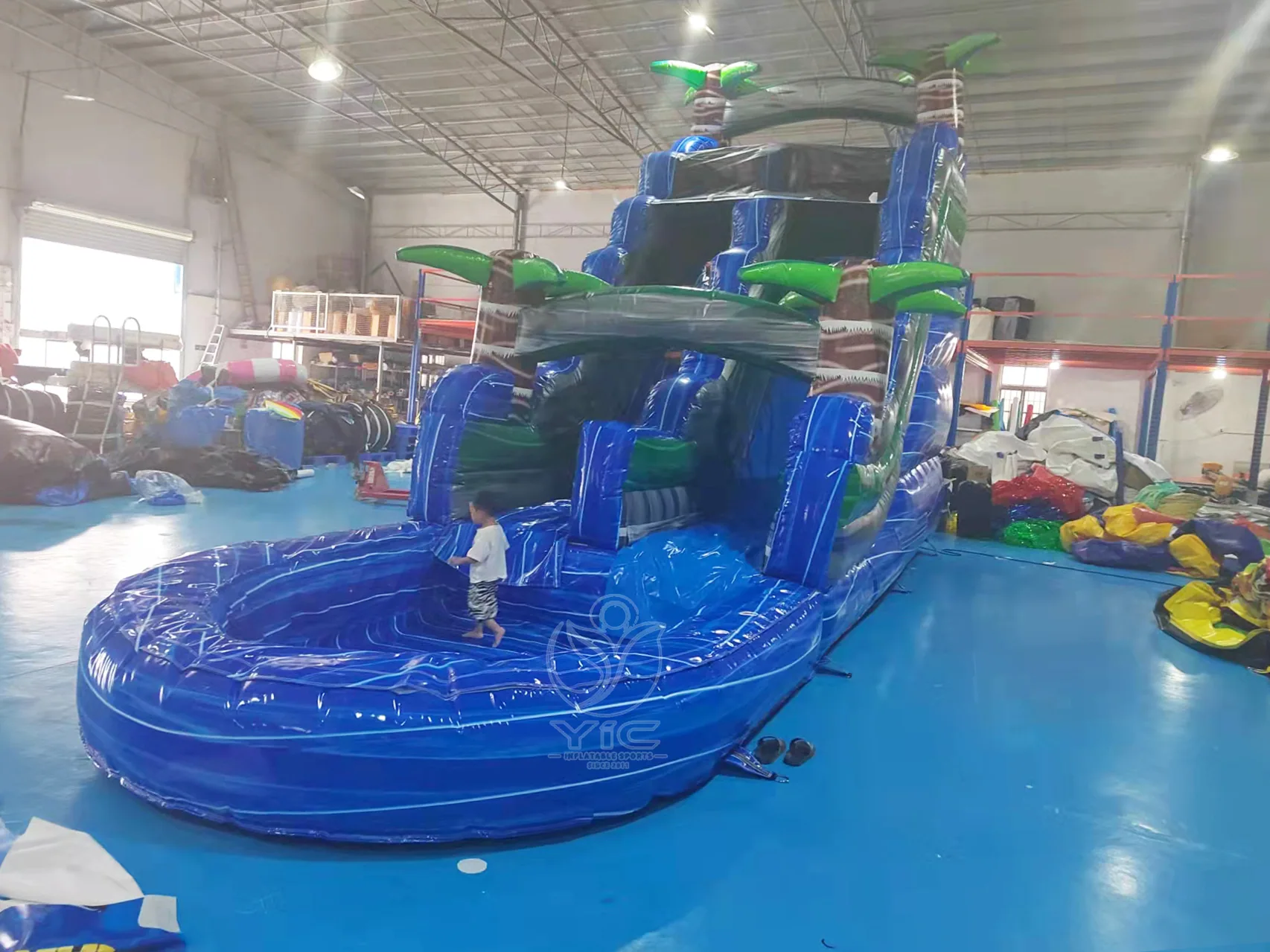 Blue inflatable water slide product photo 3