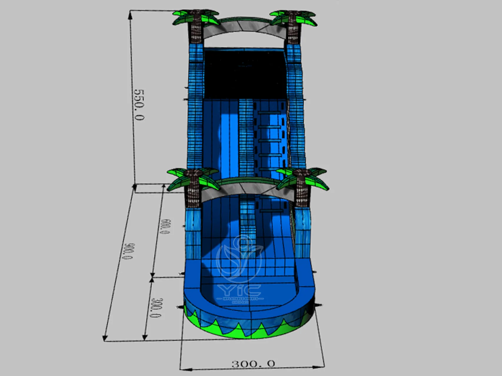 Blue inflatable water slide product photo 5