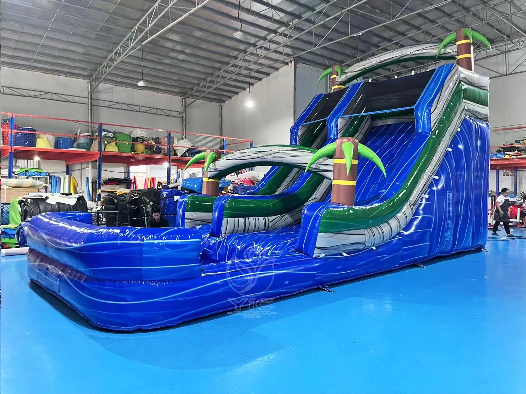 Tropical blow up water slide product photo 2
