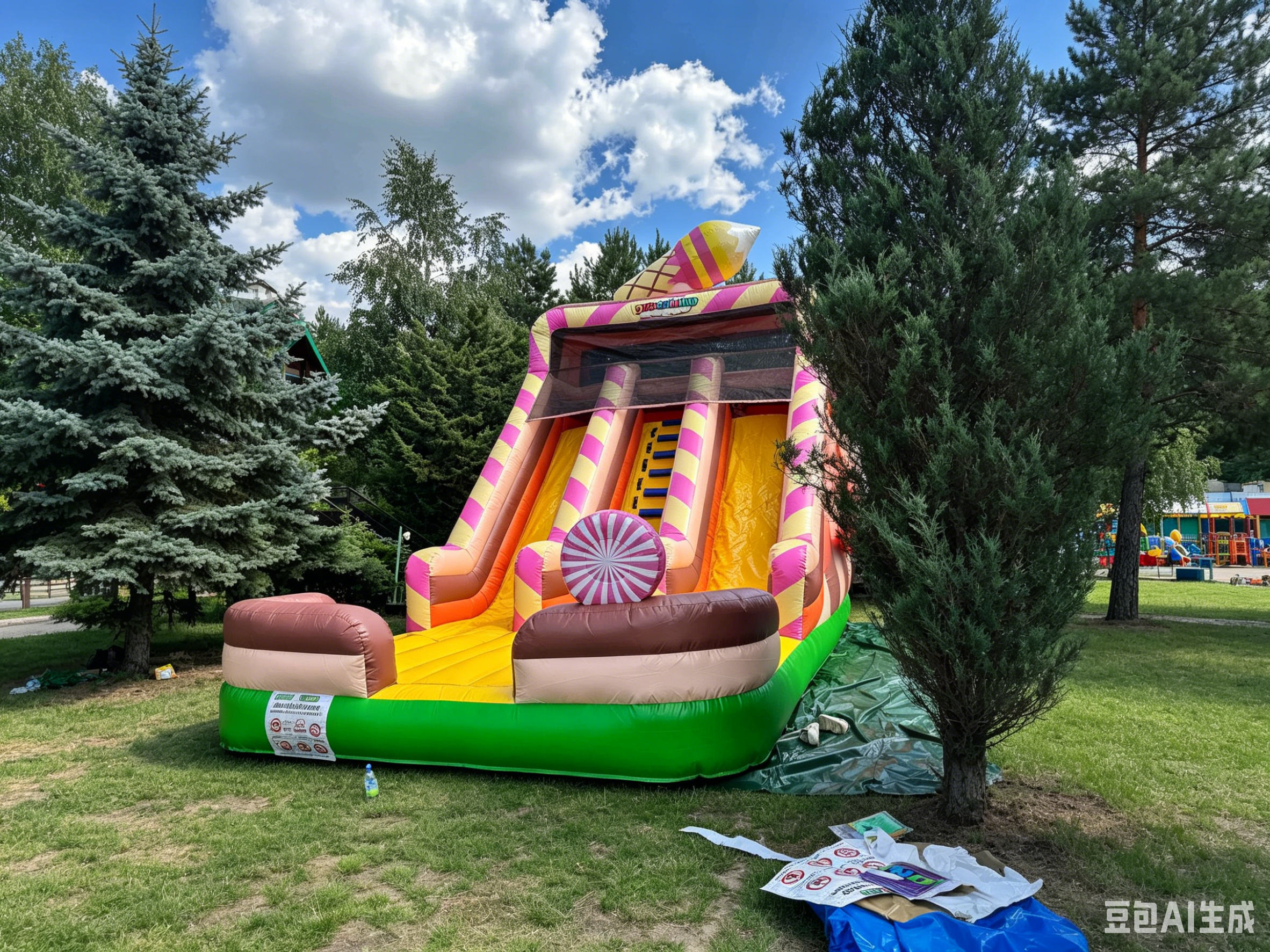 Commercial Grade Inflatable Castle Candy House Water Slide for Professional Rental Party Equipment in Poland