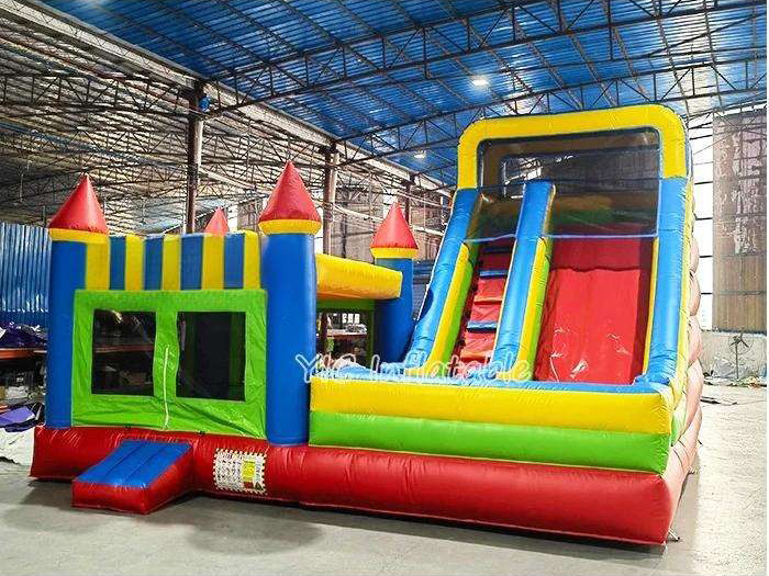 Commercial PVC Bouncing Castles Outdoor with Dual Lane Slides Backyard Playgrounds Croatia inflatable product