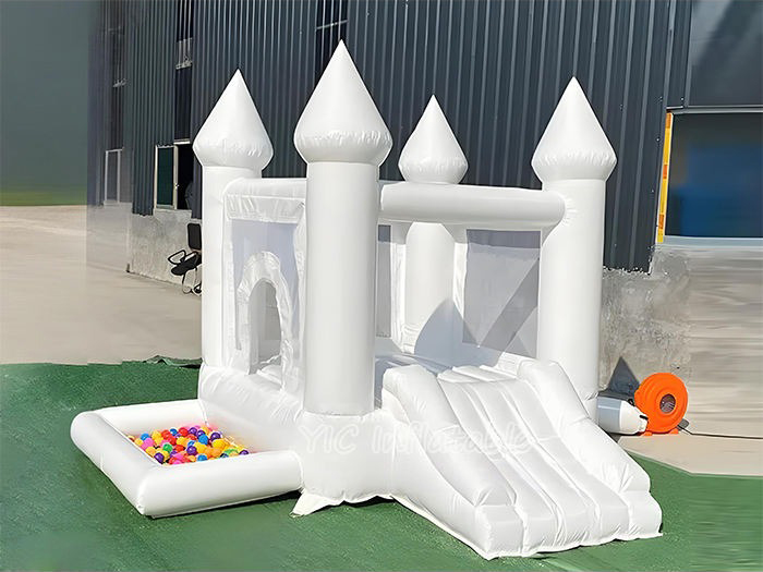 commercial White Inflatable Castle for Wedding Party Portable Event Tent with Slide Ball Pit by YIC factory