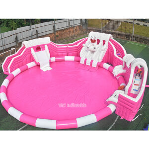 Pink inflatable water park