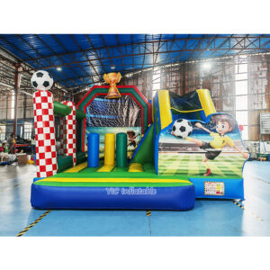 Soccer Inflatable Bounce House Slide Combo
