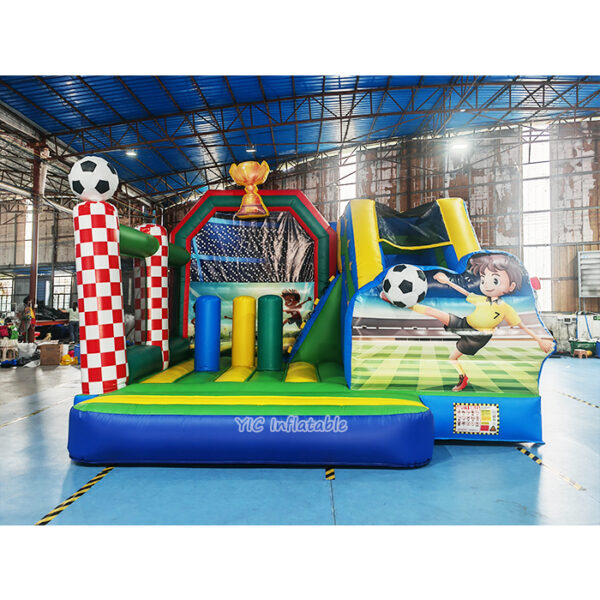 Soccer Inflatable Bounce House Slide Combo